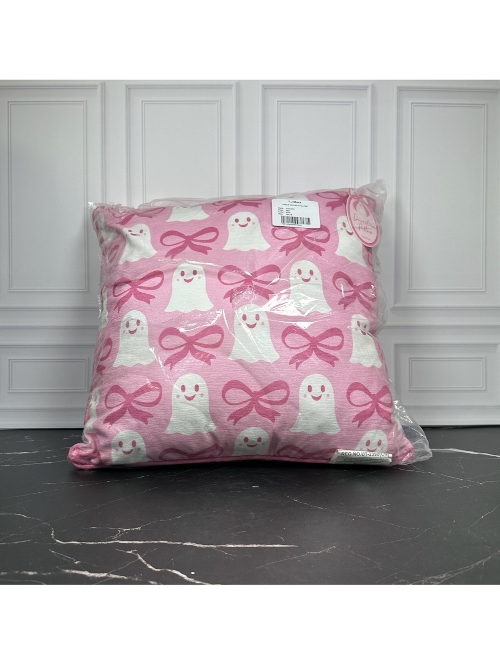 EnVogue Pink Girlie Ghost Pillow 18x18